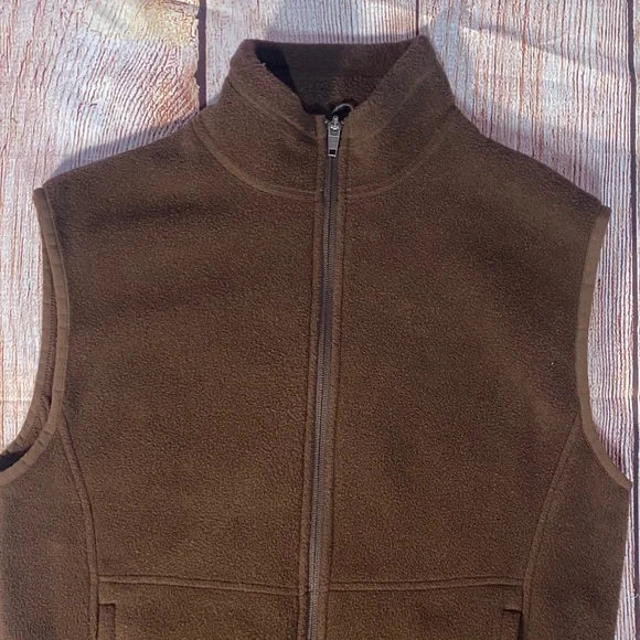 REI Polartec Fleece Vest Men’s Small Brown Full Zip Outdoor Hiking - Picture 5 of 10